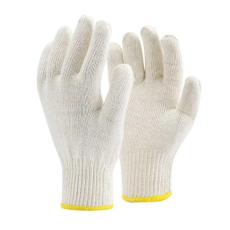 TOP Kesztyű kötött duplaszálas gumírozott mandzsetta (100% pamut) TOP COT2 PREMIUM, fehér, 10
