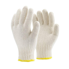TOP Kesztyű kötött triplaszálas gumírozott mandzsetta (100pamut) TOP COT3, fehér, 10 védőkesztyű