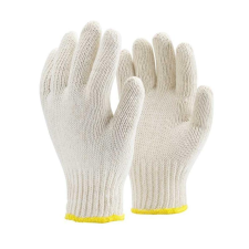 TOP Kesztyű kötött triplaszálas gumírozott mandzsetta (100pamut) TOP COT3, fehér, 10 védőkesztyű