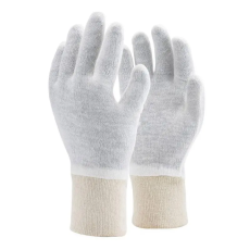 TOP Kesztyű kötött vékony pamut/poliészter duplaszálas TOP COPE2 THIN, fehér, 10