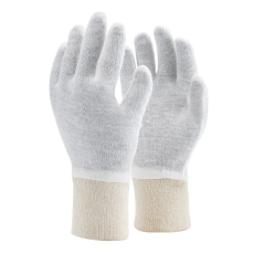 TOP Kesztyű kötött vékony pamut/poliészter duplaszálas TOP COPE2 THIN, fehér, 11
