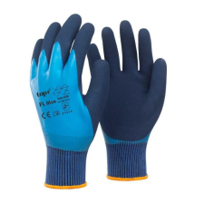 TOP Kesztyű latex mártott poliészter gumírozott mandzsetta TOP FL, kék, 8 védőkesztyű
