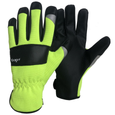 TOP Kesztyű - munkakesztyű - műbőr erősített FLUO 11/XXL