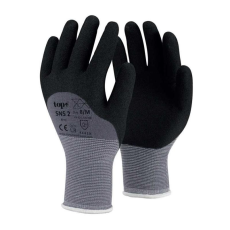 TOP Kesztyű nylon, homokszemcsés nitrilhabba mártott, TOP SNS-2, fekete/szürke, 8