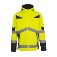 TOP Munkakabát softshel jólláthatósági, 100% poliészter, fényvisszaverő csíkok, állítható mandzsetta, fluosárga, 2XL