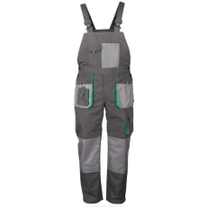 TOP Nadrág kantáros (65%poliészter) TOP GREEN BIBPANTS, szürke, M