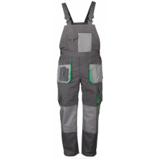 TOP Nadrág kantáros (65%poliészter) TOP GREEN BIBPANTS, szürke, XXL