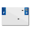 TOP PLAQ műanyag csík PVC rendszámtáblához, cégnévvel (motorkerékpár formátum, 210x145 mm) – 35-ös megye, Európa (darabonként) TOP PLAQ  Vázak, idomok, kiegészítők Rendszámtábla tartók