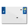 TOP PLAQ műanyag csík PVC rendszámtáblához cégnévvel (motorkerékpár formátum 210x145 mm) - 79-es megye - Európa (darabra értékesítve) TOP PLAQ Vázak, idomok, kiegészítők Rendszámtábla tartók