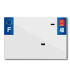 TOP PLAQ műanyag csík PVC rendszámtáblához cégnévvel (motorkerékpár méret 210x145) - 48-as megye - Európa (darabra) TOP PLAQ  Vázak, idomok, kiegészítők Rendszámtábla tartók