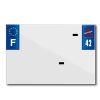 TOP PLAQ műanyag csík PVC rendszámtáblához cégnévvel (motorkerékpár méret 210x145), Dept 42, Európa (darabonként) TOP PLAQ  Vázak, idomok, kiegészítők Rendszámtábla tartók