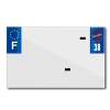 TOP PLAQ műanyag csík üres PVC rendszámtáblához (motorkerékpár formátum 210x130) - 38-as megye - Európa (darabonként értékesítve) TOP PLAQ  Vázak, idomok, kiegészítők Rendszámtábla tartók