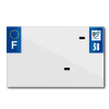 TOP PLAQ műanyag csík üres PVC rendszámtáblához (motorkerékpár formátum 210x130) - 58-as megye - Európa (darabra értendő) TOP PLAQ  Vázak, idomok, kiegészítők Rendszámtábla tartók