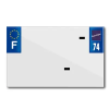 TOP PLAQ Műanyag csík üres PVC rendszámtáblához (motorkerékpár formátum 210x130) - 74-es megye, Európa (darabonként értékesítve) TOP PLAQ Vázak, idomok, kiegészítők Rendszámtábla tartók