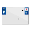 TOP PLAQ műanyag csík üres PVC rendszámtáblához (motorkerékpár formátum 210x130 mm) - DEPT 90 - Európa (darabra értékesítve) TOP PLAQ  Vázak, idomok, kiegészítők Rendszámtábla tartók