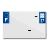 TOP PLAQ műanyag csík üres PVC rendszámtáblához (motorkerékpár méret 210x130) – 37-es megye – Európa (darabra) TOP PLAQ  Vázak, idomok, kiegészítők Rendszámtábla tartók