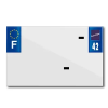 TOP PLAQ műanyag csík üres PVC rendszámtáblához (motorkerékpár méret 210x130) - 42-es megye - Európa (darabra) TOP PLAQ  Vázak, idomok, kiegészítők Rendszámtábla tartók