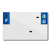 TOP PLAQ műanyag csík üres PVC rendszámtáblához (motorkerékpár méret 210x130) – 62-es megye – Európa (darabra értendő) TOP PLAQ  Vázak, idomok, kiegészítők Rendszámtábla tartók