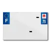 TOP PLAQ műanyag csík üres PVC rendszámtáblához (motorkerékpár méret 210x130), 75-ös megye, EU, egységcsomag TOP PLAQ  Vázak, idomok, kiegészítők Rendszámtábla tartók
