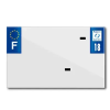 TOP PLAQ műanyag csík üres PVC rendszámtáblához (motorkerékpár méret 210x130) - Dept 18 - Európa (darabra értendő) TOP PLAQ  Vázak, idomok, kiegészítők Rendszámtábla tartók