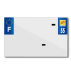 TOP PLAQ műanyag csík üres PVC rendszámtáblához (motorkerékpár méret 210x130) - Dept 55 - Európa (darabra értendő) TOP PLAQ  Vázak, idomok, kiegészítők Rendszámtábla tartók