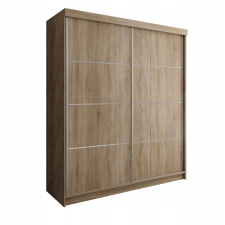  TOP PLUS B-25  Tolóajtós Szekrény 200x200x62 - Sonoma tölgy bútor