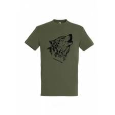 TOP Póló (farkas mintával) kereknyakú (100%pamut 190gr/m2) TOP, katonai szín, 2XL munkaruha