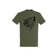 TOP Póló (farkas mintával) kereknyakú (100%pamut 190gr/m2) TOP, katonai szín, 4XL munkaruha
