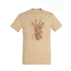 TOP Póló (őz mintával) kereknyakú (100%pamut 190gr/m2) TOP, sand, 4XL