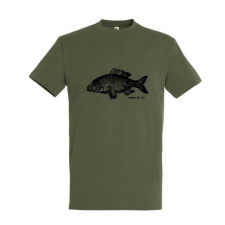 TOP Póló (ponty mintával) kereknyakú (100%pamut 190gr/m2) TOP, katonai szín, 2XL munkaruha
