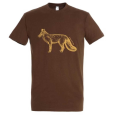 TOP Póló (róka mintával) kereknyakú (100%pamut 190gr/m2) TOP, barna, 3XL
