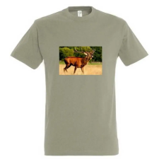 TOP Póló (szarvas fotóval) kereknyakú (100%pamut 190gr/m2) TOP, khaki, 2XL munkaruha