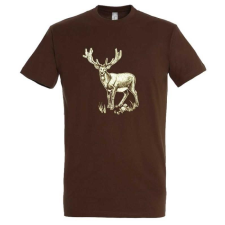 TOP Póló (szarvas mintával) kereknyakú (100%pamut 190gr/m2) TOP, barna, 2XL munkaruha