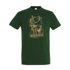 TOP Póló (szarvas mintával) kereknyakú (100%pamut 190gr/m2) TOP, bottle green, 3XL munkaruha