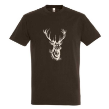 TOP Póló (szarvasfej mintával) kereknyakú (100%pamut 190gr/m2) TOP, csokoládé, 3XL munkaruha
