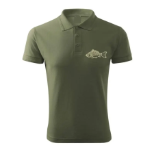 TOP Vadász póló (ponty hímzéssel) galléros TOP, khaki, 4XL munkaruha