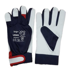 TOP Védőkesztyű báránybőr TOP LASAV, sötétkék/fehér/piros, 9