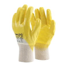 TOP Védőkesztyű nitril mártott pamut 3/4-ig TOP N-34Y, sárga/fehér, 8