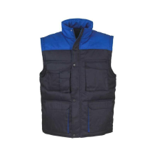 TOP VEST THUNDER bélelt mellény, 80% poliészter, 20% pamut, multifunkciós zsebek, sötétkék, 2XL munkaruha