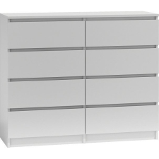 Topeshop Viana M8 Komód - 2x4 Fiókos, Fehér (M8 120 BIEL KPL) bútor