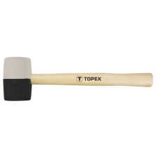Topex Gumikalapács 58mm/450g, fekete-fehér, fa nyél kőműves és burkoló szerszám