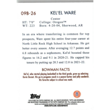 Topps 2022-23 Bowman Chrome University 2009 #09B-26 Kel'el Ware gyűjthető kártya