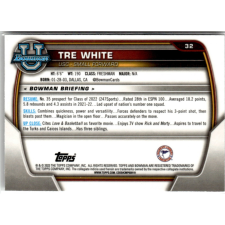 Topps 2022-23 Bowman Chrome University #32 Tre White gyűjthető kártya