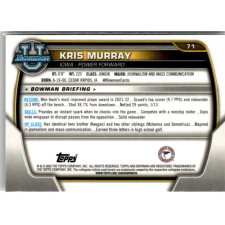 Topps 2022-23 Bowman Chrome University #71 Kris Murray gyűjthető kártya