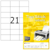 TopStick Etikett címke Topstick 70x42.3 mm szegély nélküli 100 ív 2100 db/doboz