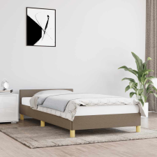 tópszínű szövet ágykeret fejtámlával matrac nélkül 80 x 200 cm ágy és ágykellék