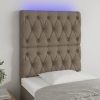  tópszínű szövet LED-es fejtámla 80x7x118/128 cm