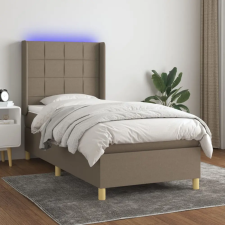  tópszínű szövet rugós és LED-es ágy matraccal 80 x 200 cm ágy és ágykellék