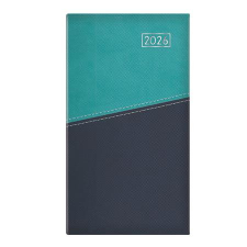 TOPTIMER Zsebnaptár, álló elrendezésű, TOPTIMER Duplex, türkiz-kék (NKD035TKU) naptár, kalendárium