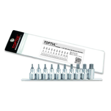 TOPTUL Dugókulcs fej készlet 1/2" 10db Torx rövid | Toptul dugókulcs
